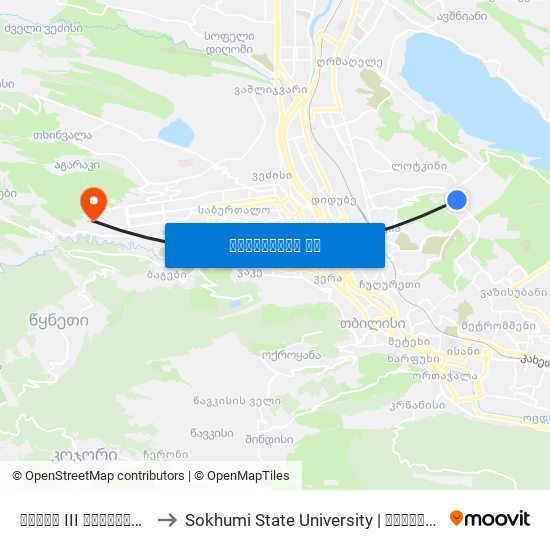 რეხის III შესახვევი #8 - [3451] to Sokhumi State University | სოხუმის სახელმწიფო უნივერსიტეტი map