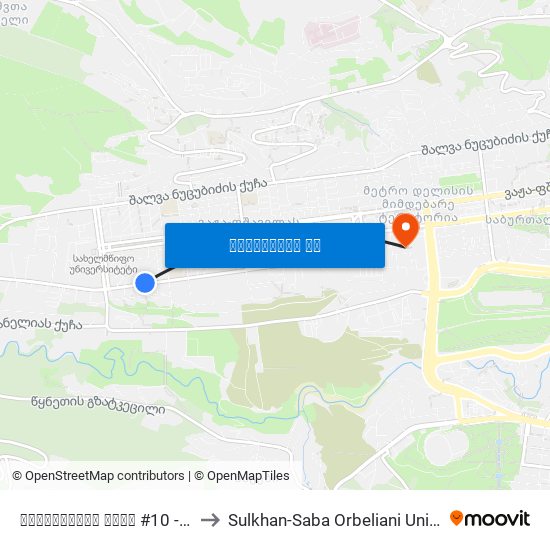 ქავთარაძის ქუჩა #10  - [984] to Sulkhan-Saba Orbeliani University map