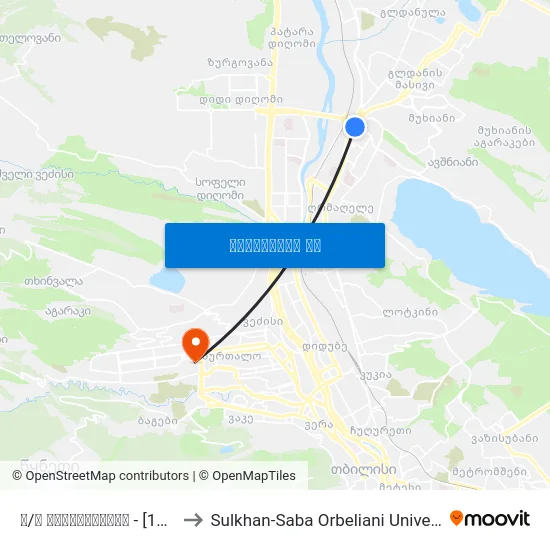 მ/ს სარაჯიშვილი - [1439] to Sulkhan-Saba Orbeliani University map