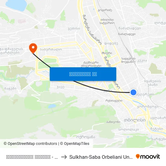 აღმაშენებლის გამზირი - [3415] to Sulkhan-Saba Orbeliani University map