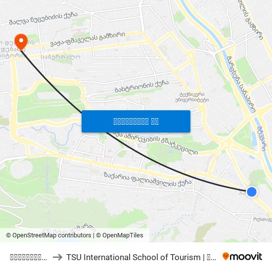 ფილარმონია - [809] to TSU International School of Tourism | თსუ ტურიზმის საერთაშორისო სკოლა map