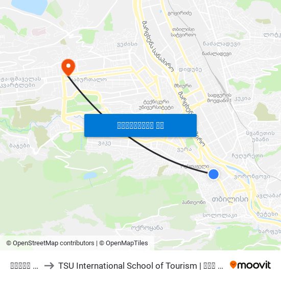 ოპერა - [817] to TSU International School of Tourism | თსუ ტურიზმის საერთაშორისო სკოლა map
