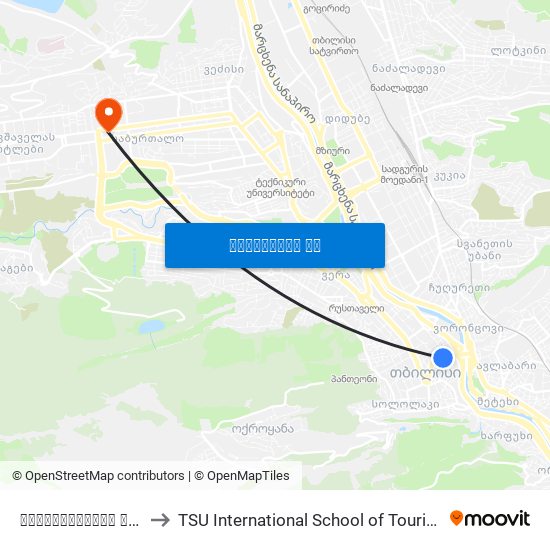 ბარათაშვილის ქუჩა (კონკა) - [851] to TSU International School of Tourism | თსუ ტურიზმის საერთაშორისო სკოლა map