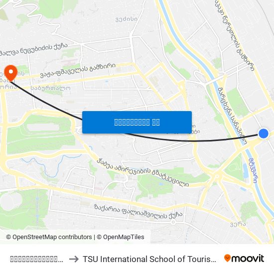 აღმაშენებლის გამზირი - [913] to TSU International School of Tourism | თსუ ტურიზმის საერთაშორისო სკოლა map