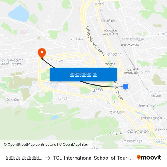 გიორგი ტოვსტონოგოვის ქუჩა - 914 to TSU International School of Tourism | თსუ ტურიზმის საერთაშორისო სკოლა map