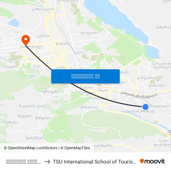მოსკოვის გამზირი #38 - [1076] to TSU International School of Tourism | თსუ ტურიზმის საერთაშორისო სკოლა map