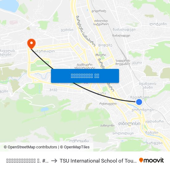 ჯავახიშვილის ქ. #3 (ჩხეიძის ქ.) - [2655] to TSU International School of Tourism | თსუ ტურიზმის საერთაშორისო სკოლა map