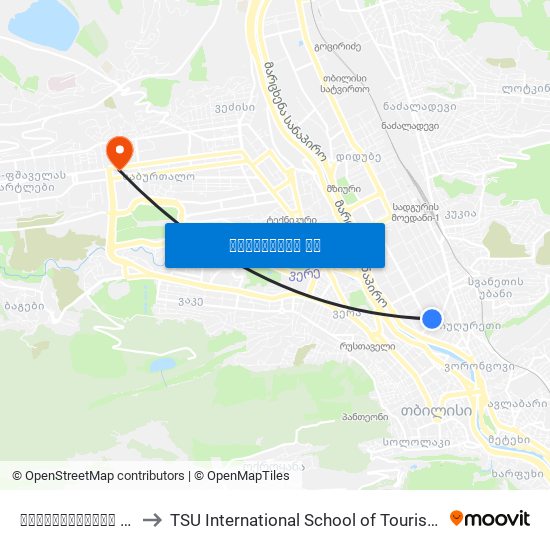 აღმაშენებლის გამზირი - [3415] to TSU International School of Tourism | თსუ ტურიზმის საერთაშორისო სკოლა map
