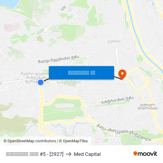 გაბაშვილის ქუჩა #5 - [2927] to Med Capital map