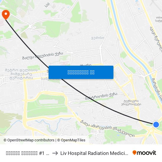 გმირთა მოედანი #1 - [811] to Liv Hospital Radiation Medicine Centre map