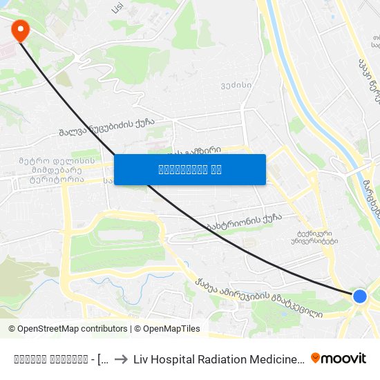 გმირთა მოედანი - [803] to Liv Hospital Radiation Medicine Centre map