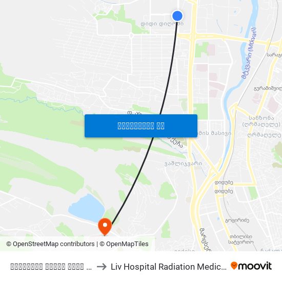 ფარნავაზ მეფის ქუჩა - [2497] to Liv Hospital Radiation Medicine Centre map