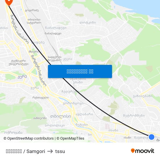 სამგორი / Samgori to tssu map