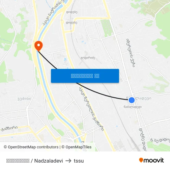 ნაძალადევი / Nadzaladevi to tssu map