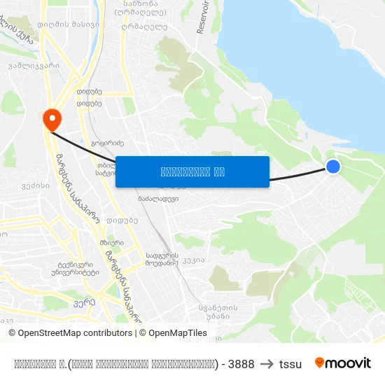 ლიპტოვის ქ.(ჯინო ფერედაიზის მიმართულებით) - 3888 to tssu map