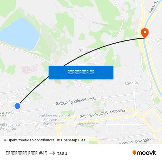 ძოწენიძის ქუჩა #4ა to tssu map