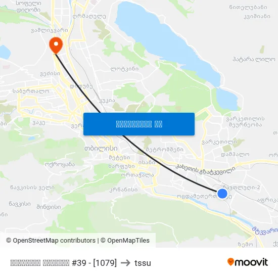 მოსკოვის გამზირი #39 - [1079] to tssu map