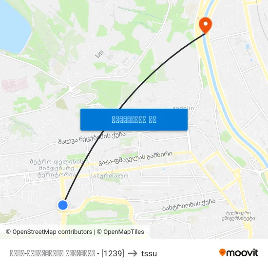 ვაკე-საბურთალოს გამგეობა - [1239] to tssu map