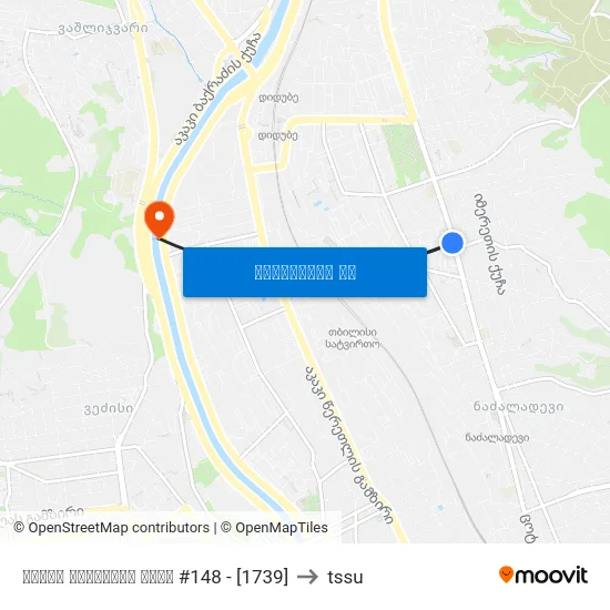 ცოტნე დადიანის ქუჩა #148 - [1739] to tssu map