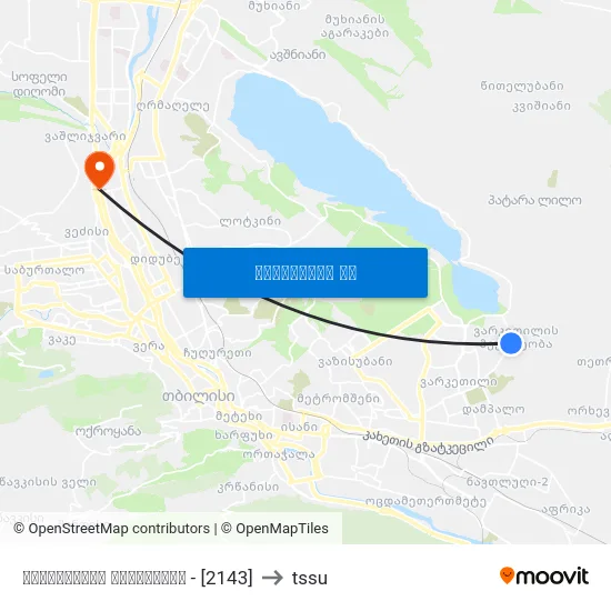 ვარკეთილის მეურნეობა - [2143] to tssu map