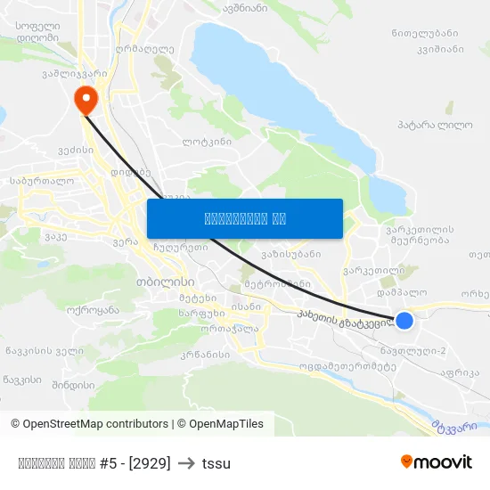ქიზიყის ქუჩა #5 - [2929] to tssu map
