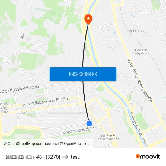ცინცაძის ქუჩა #8 - [3270] to tssu map