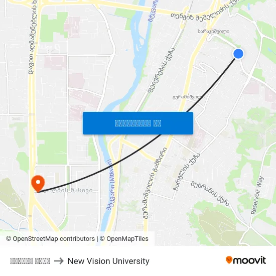 ურეკის ქუჩა to New Vision University map