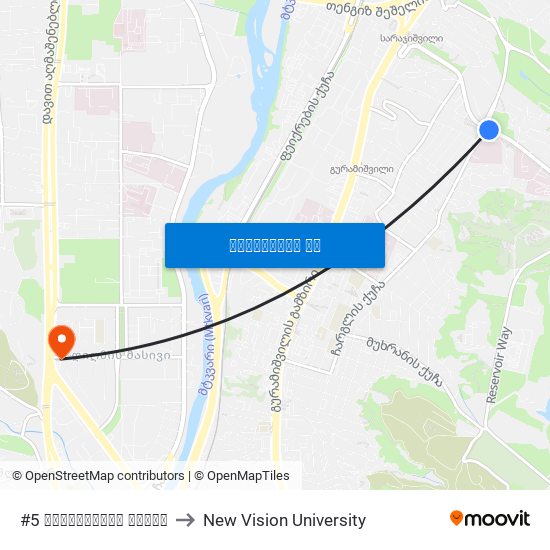 #5 სამშობიარო სახლი to New Vision University map