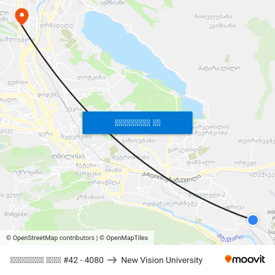 წურწუმიას ქუჩა #42 - 4080 to New Vision University map