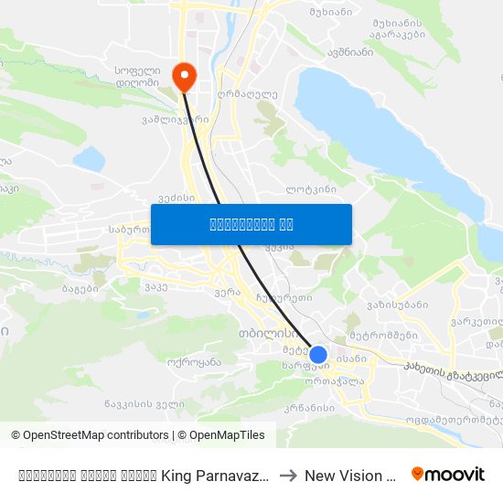 ფარნავაზ მეფის ძეგლი King Parnavazi Monument - Id:826 to New Vision University map