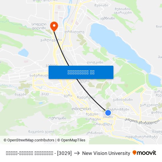 პეტრე-პავლეს სასაფლაო - [3029] to New Vision University map