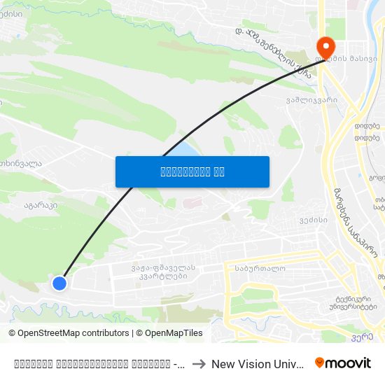 სოხუმის უნივერსიტეტის ფილიალი - [3256] to New Vision University map