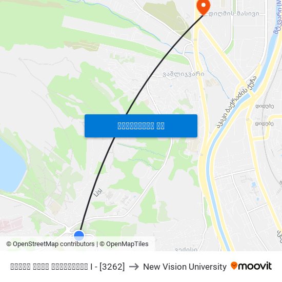 ლისის ტბის დასახლება I - [3262] to New Vision University map