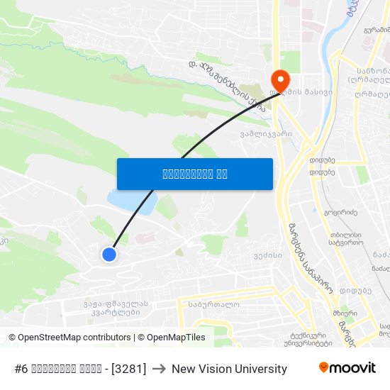 #6 საბავშვო ბაღი - [3281] to New Vision University map