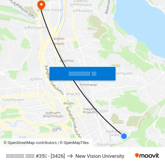 სააკაძის ქუჩა #35ბ - [3426] to New Vision University map