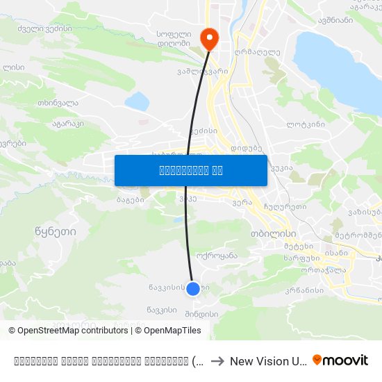 წავკისის ველის ასახვევის პირდაპირ (მოთხოვნით) - [3450] to New Vision University map