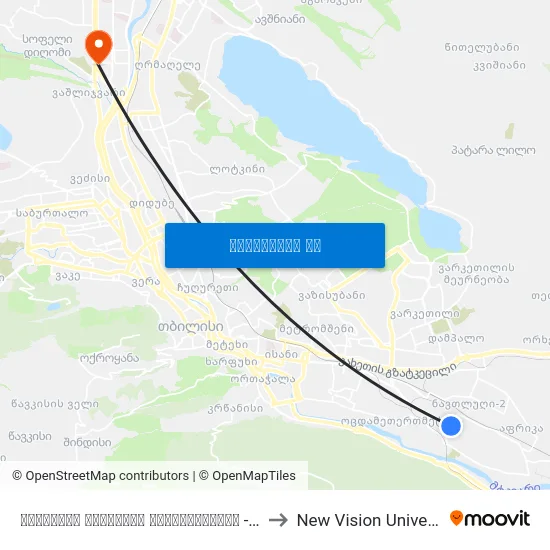 სამგორის პოლიციის დეპარტამენტი - 3588 to New Vision University map