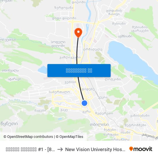 გმირთა მოედანი #1 - [811] to New Vision University Hospital map