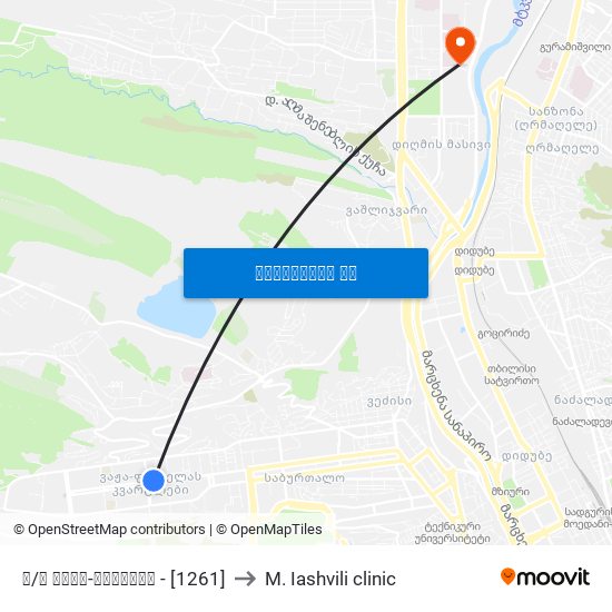 მ/ს ვაჟა-ფშაველა - [1261] to M. Iashvili clinic map