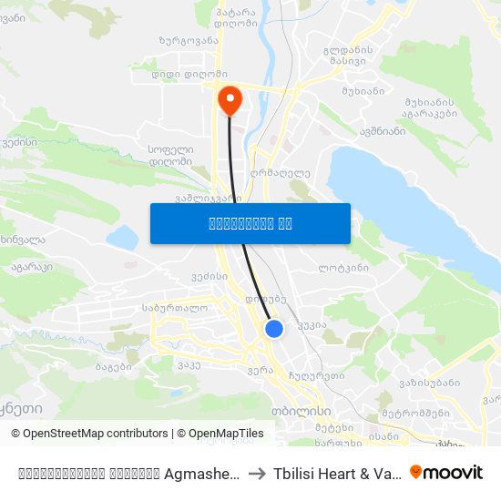 აღმაშენებლის გამზირი Agmashenebeli Ave.-  Id:2786 to Tbilisi Heart & Vascular Clinic map