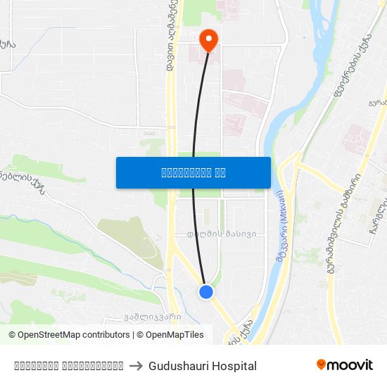 პოლიციის სამმართველო to Gudushauri Hospital map