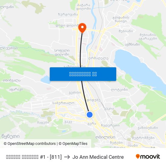 გმირთა მოედანი #1 - [811] to Jo Ann Medical Centre map