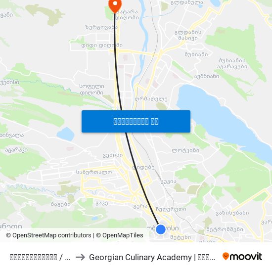 თავისუფლების / Liberty Square to Georgian Culinary Academy | საქართველოს კულინარიის აკადემია map