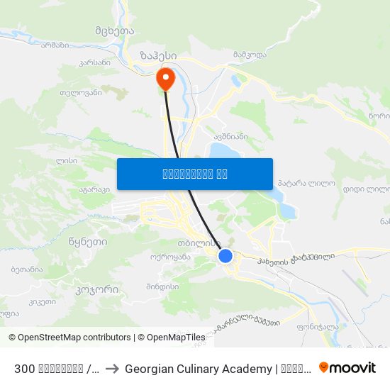300 არაგველი / 300 Aragveli to Georgian Culinary Academy | საქართველოს კულინარიის აკადემია map
