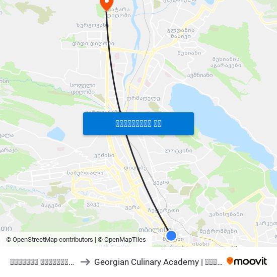 ქეთევან დედოფლის გამზირი - 3703 to Georgian Culinary Academy | საქართველოს კულინარიის აკადემია map