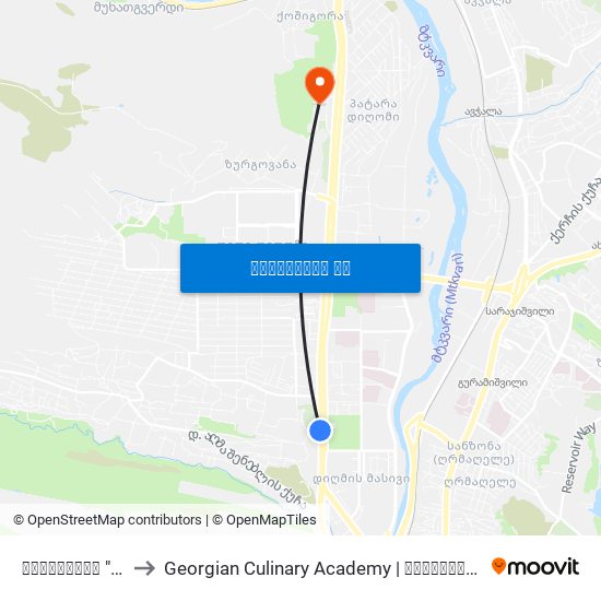 რესტორანი "მონოპოლი" to Georgian Culinary Academy | საქართველოს კულინარიის აკადემია map