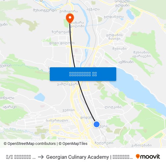 მ/ს ვაგზლის მოედანი 2 to Georgian Culinary Academy | საქართველოს კულინარიის აკადემია map