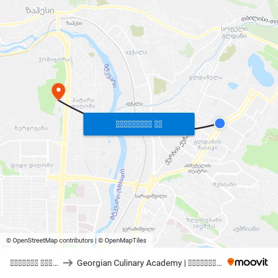 გლდანის პარკი - 4008 to Georgian Culinary Academy | საქართველოს კულინარიის აკადემია map