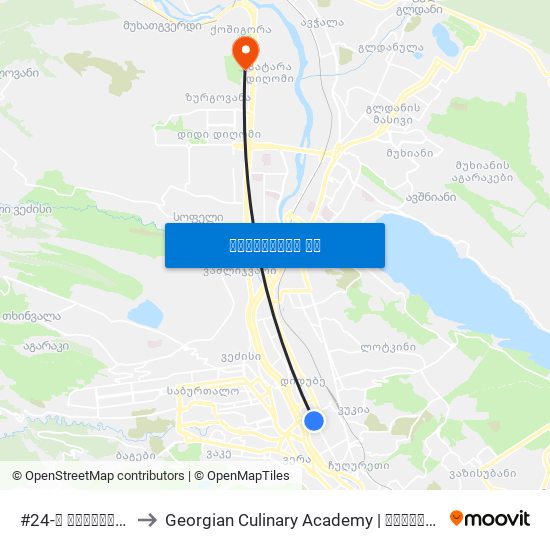 #24-ე საჯარო სკოლა - 801 to Georgian Culinary Academy | საქართველოს კულინარიის აკადემია map