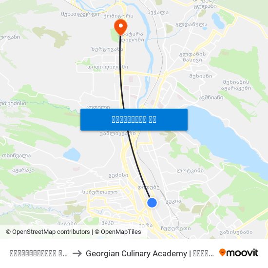 აღმაშენებლის გამზირი - [913] to Georgian Culinary Academy | საქართველოს კულინარიის აკადემია map